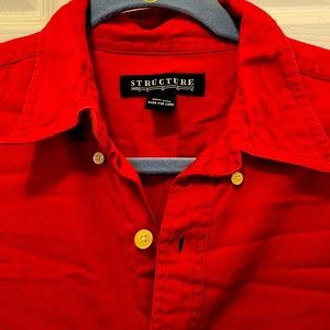 Structure Red Button Down**